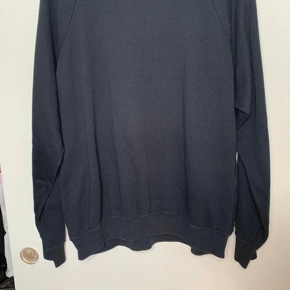Vintage 80s 90s CC Sport men's black collared pullover textured knit sweater XL
